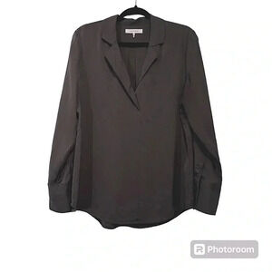 Frame Fitted Notch Collar Silk Blouse size M